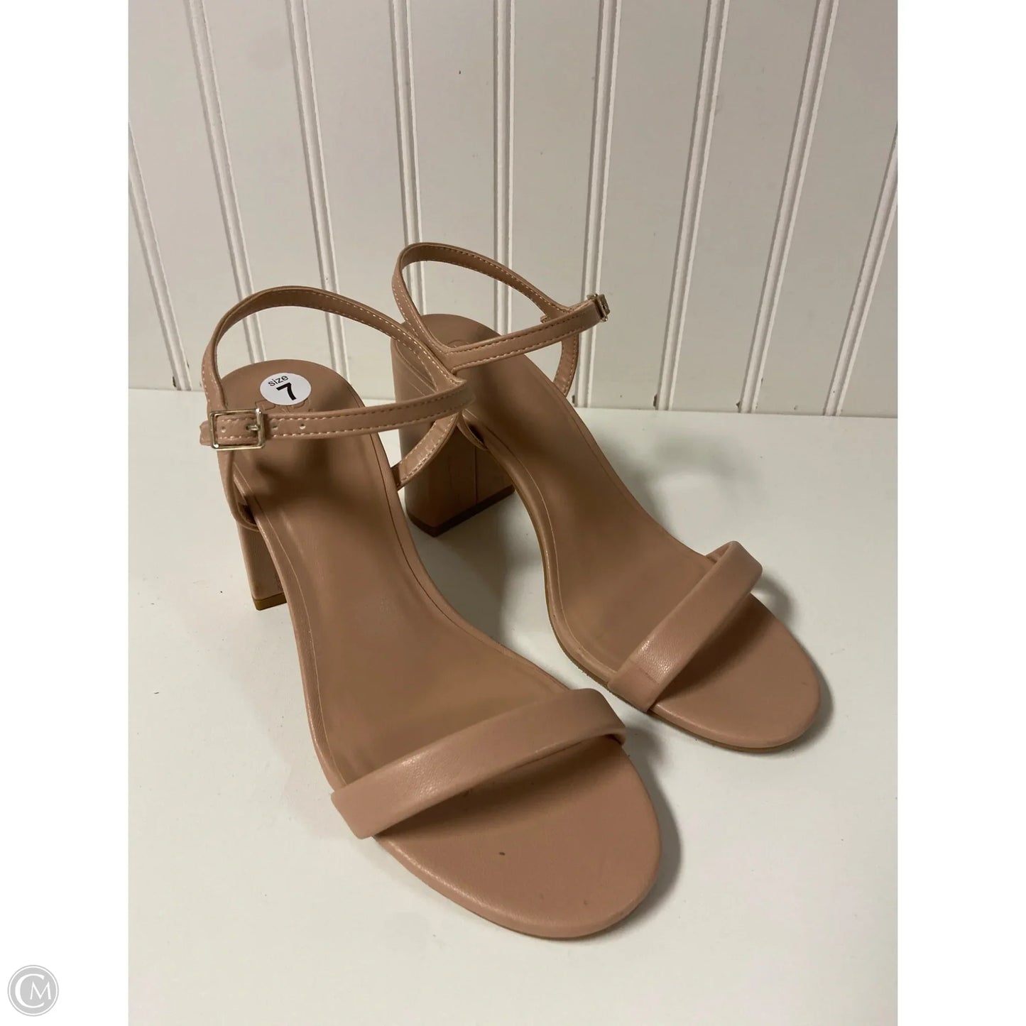 Sandals Heels Block By Bp In Beige, Size: 7