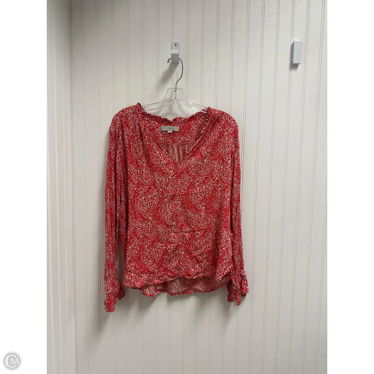 Top Long Sleeve By Loft In Red, Size: M