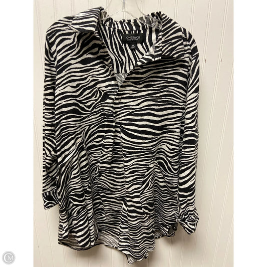 Top Long Sleeve By Jones New York In Animal Print, Size: 1x