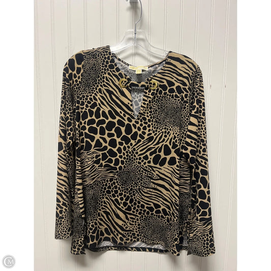 Top Long Sleeve By Michael By Michael Kors In Animal Print, Size: L