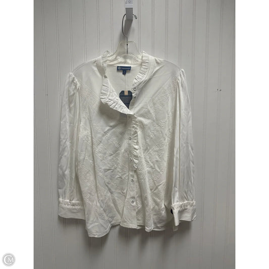 Top Long Sleeve By Democracy In Ivory, Size: L