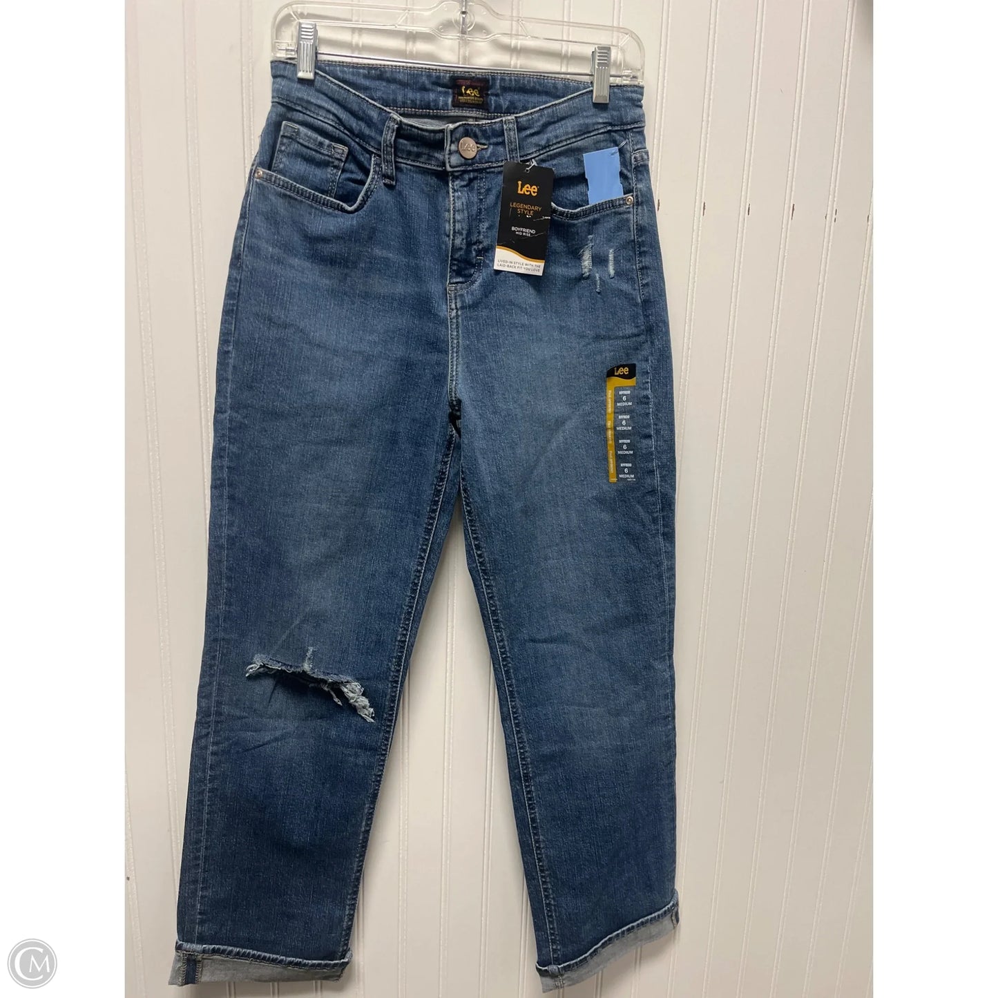 Jeans Boyfriend By Lee In Blue Denim, Size: 6
