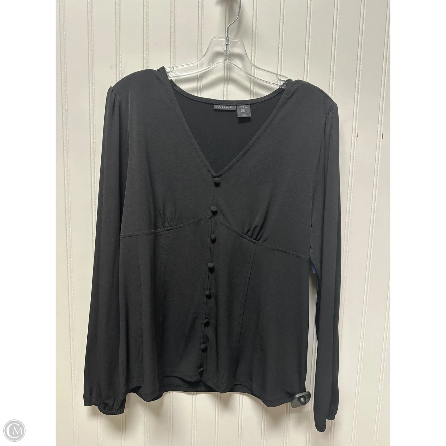 Top Long Sleeve By Tahari In Black, Size: Xl