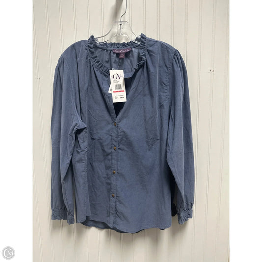 Top Long Sleeve By Gloria Vanderbilt In Blue, Size: 2x