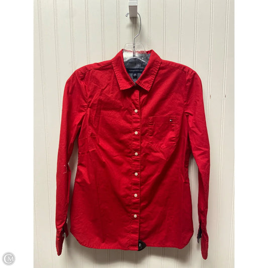 Top Long Sleeve By Tommy Hilfiger In Red, Size: Xs