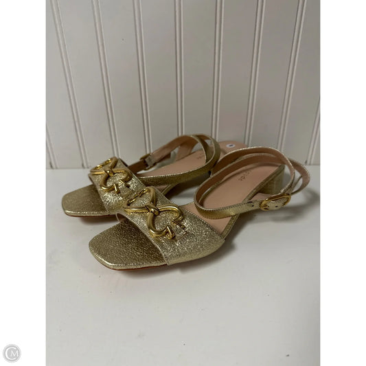 Sandals Designer By Kate Spade In Gold, Size: 9
