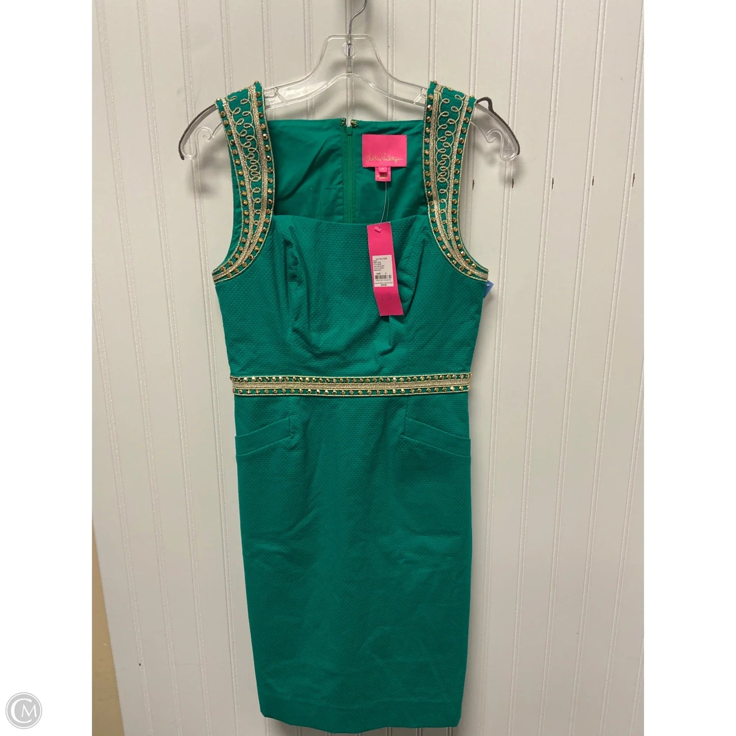 Dress Designer By Lilly Pulitzer In Gold & Green, Size: Xs
