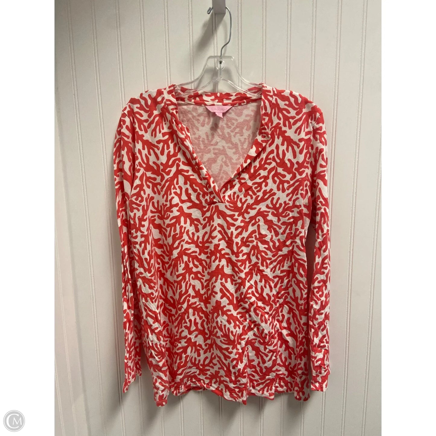 Top Long Sleeve Designer By Lilly Pulitzer In Coral, Size: M