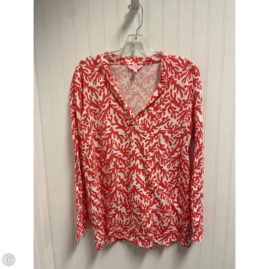 Top Long Sleeve Designer By Lilly Pulitzer In Coral, Size: M