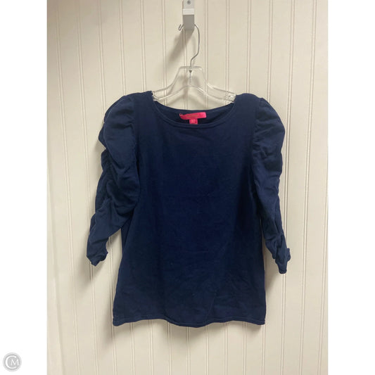 Top 3/4 Sleeve Designer By Lilly Pulitzer In Navy, Size: M