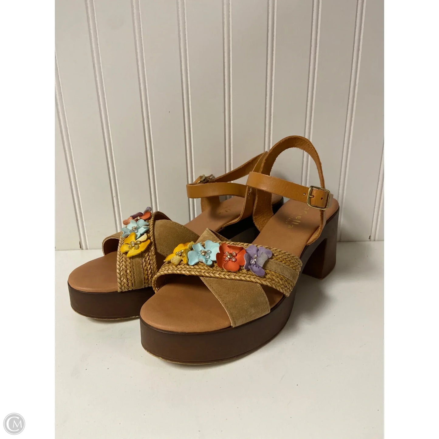 Sandals Heels Block By Cmb In Multi-colored, Size: 10.5