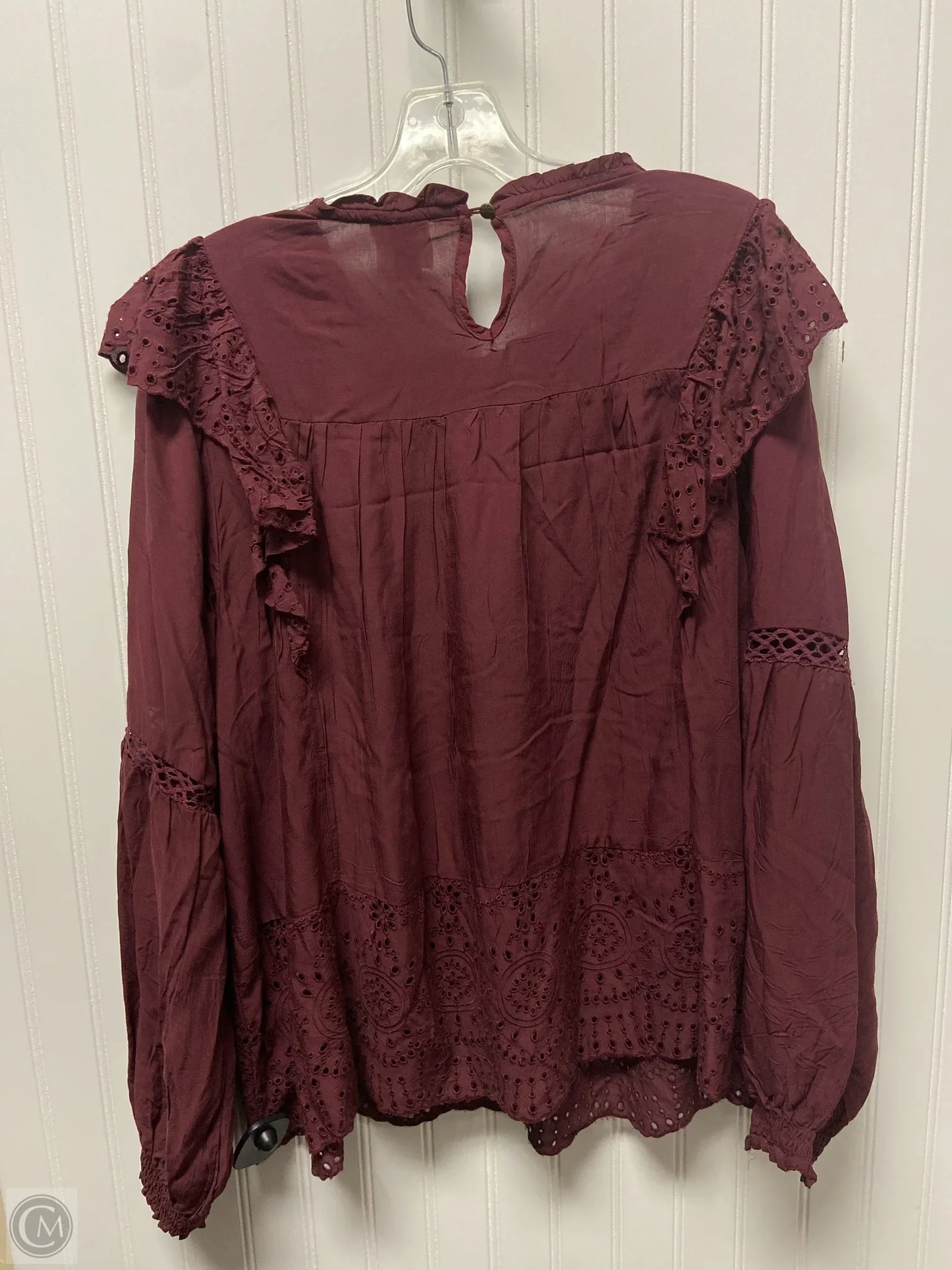 Top Long Sleeve By Knox Rose In Red, Size: 1x
