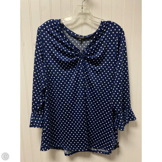 Top Long Sleeve By Clothes Mentor In Polkadot Pattern, Size: 1x