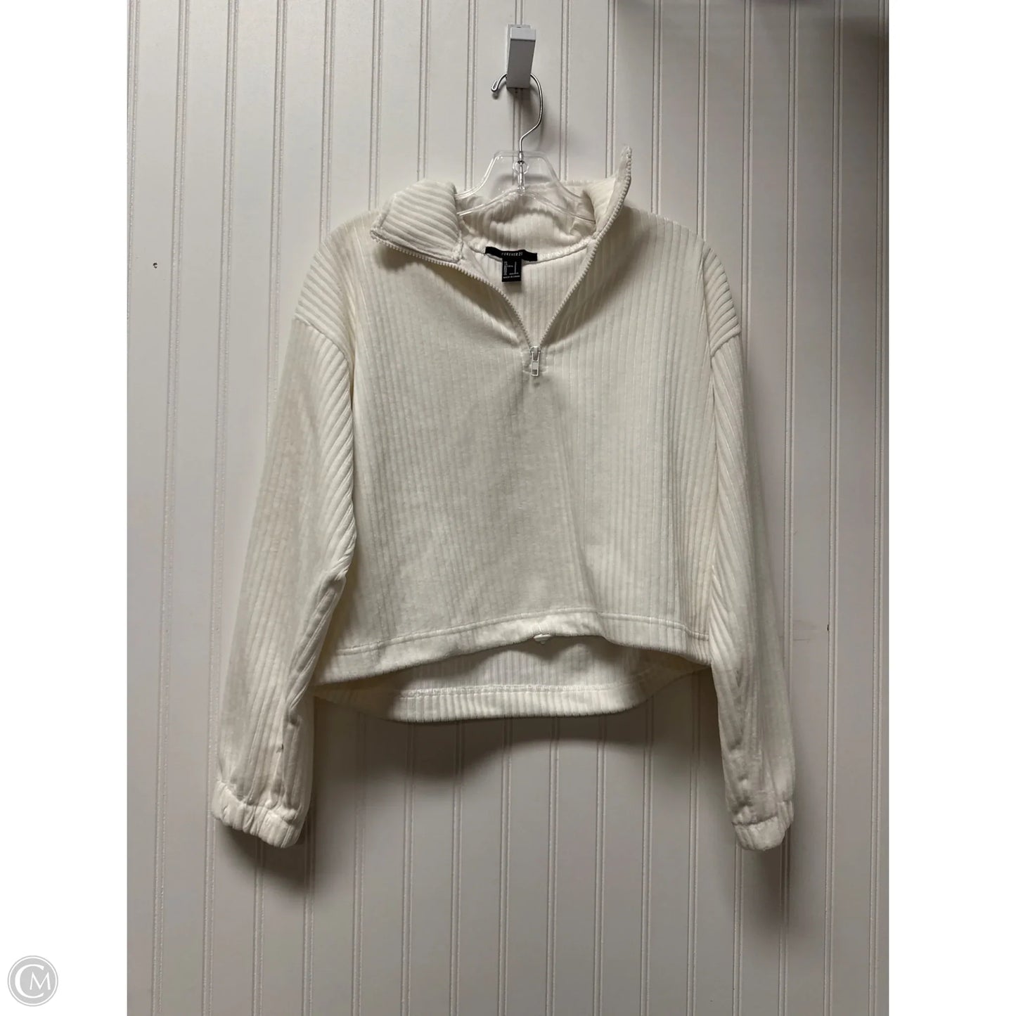 Sweatshirt Collar By Forever 21 In White, Size: S