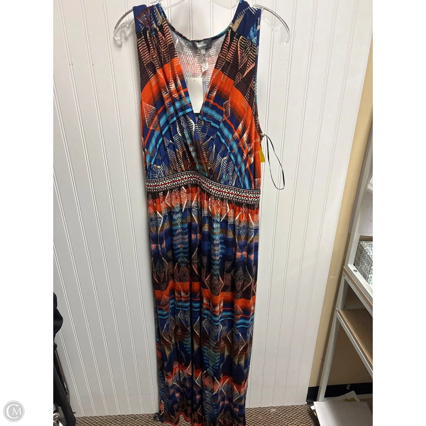 Dress Designer By Neiman Marcus In Brown & Orange, Size: L