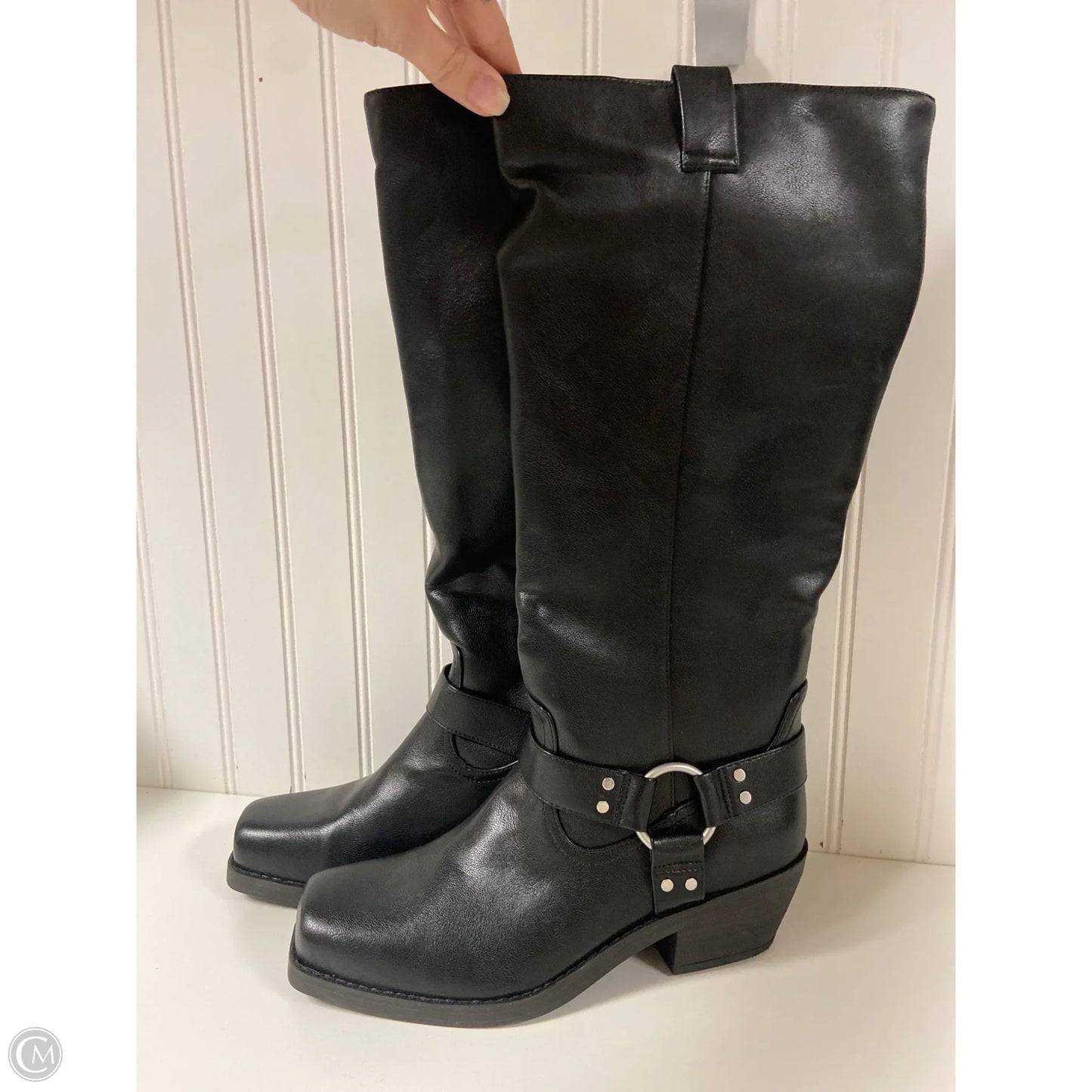 Boots Mid-calf Heels By Universal Thread In Black, Size: 8