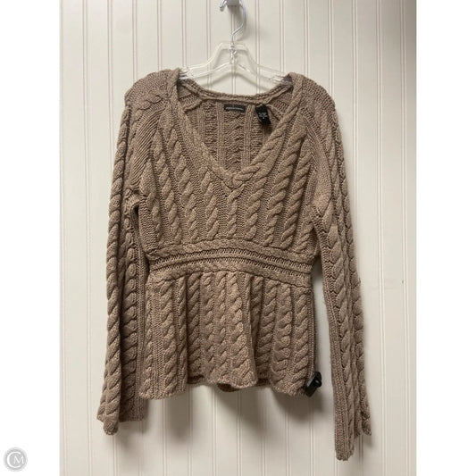 Sweater By Moda Intl In Taupe, Size: M