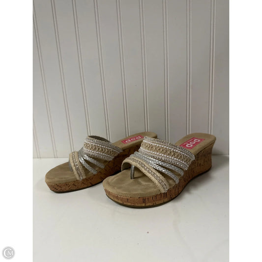 Sandals Heels Wedge By Clothes Mentor In Cream, Size: 8