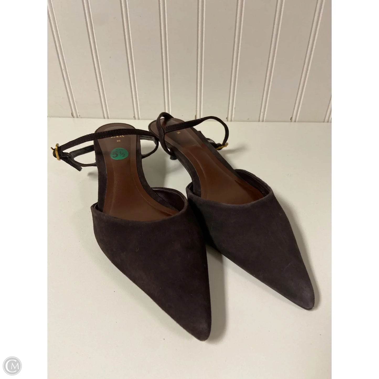 Shoes Heels Kitten By Zara In Brown, Size: 5.5
