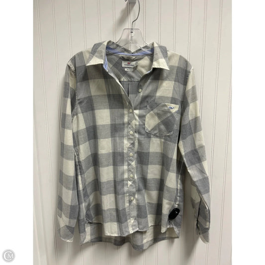 Top Long Sleeve By Vineyard Vines In Plaid Pattern, Size: M