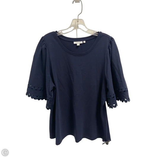 Top Short Sleeve By Chicos In Navy, Size: L