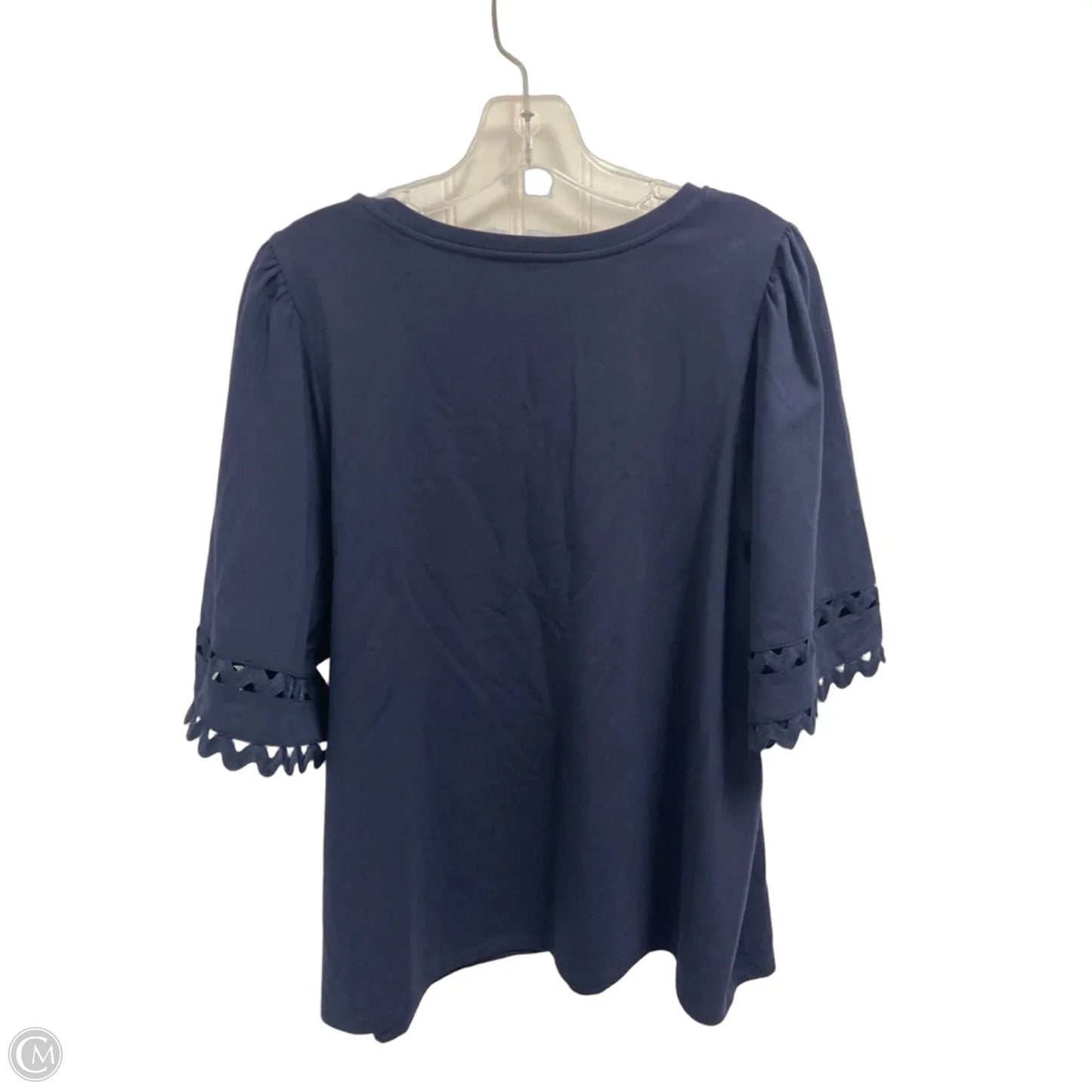 Top Short Sleeve By Chicos In Navy, Size: L