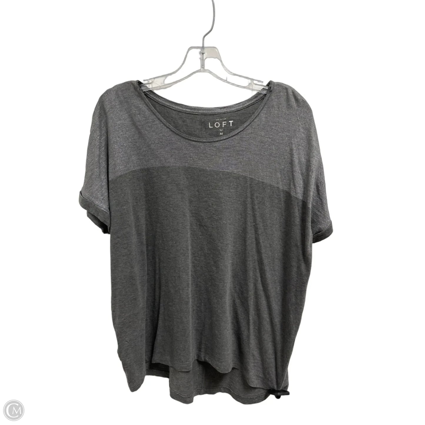 Top Short Sleeve By Loft In Grey, Size: M