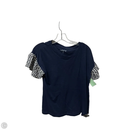 Top Short Sleeve By Loft In Navy, Size: 0