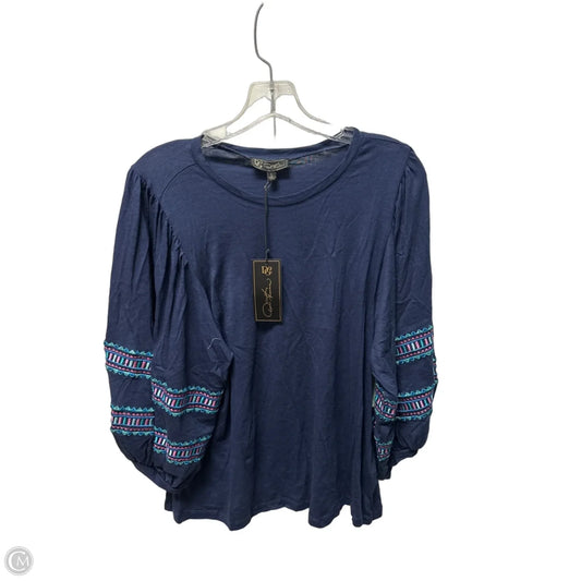 Top 3/4 Sleeve By Dg2 In Blue, Size: L