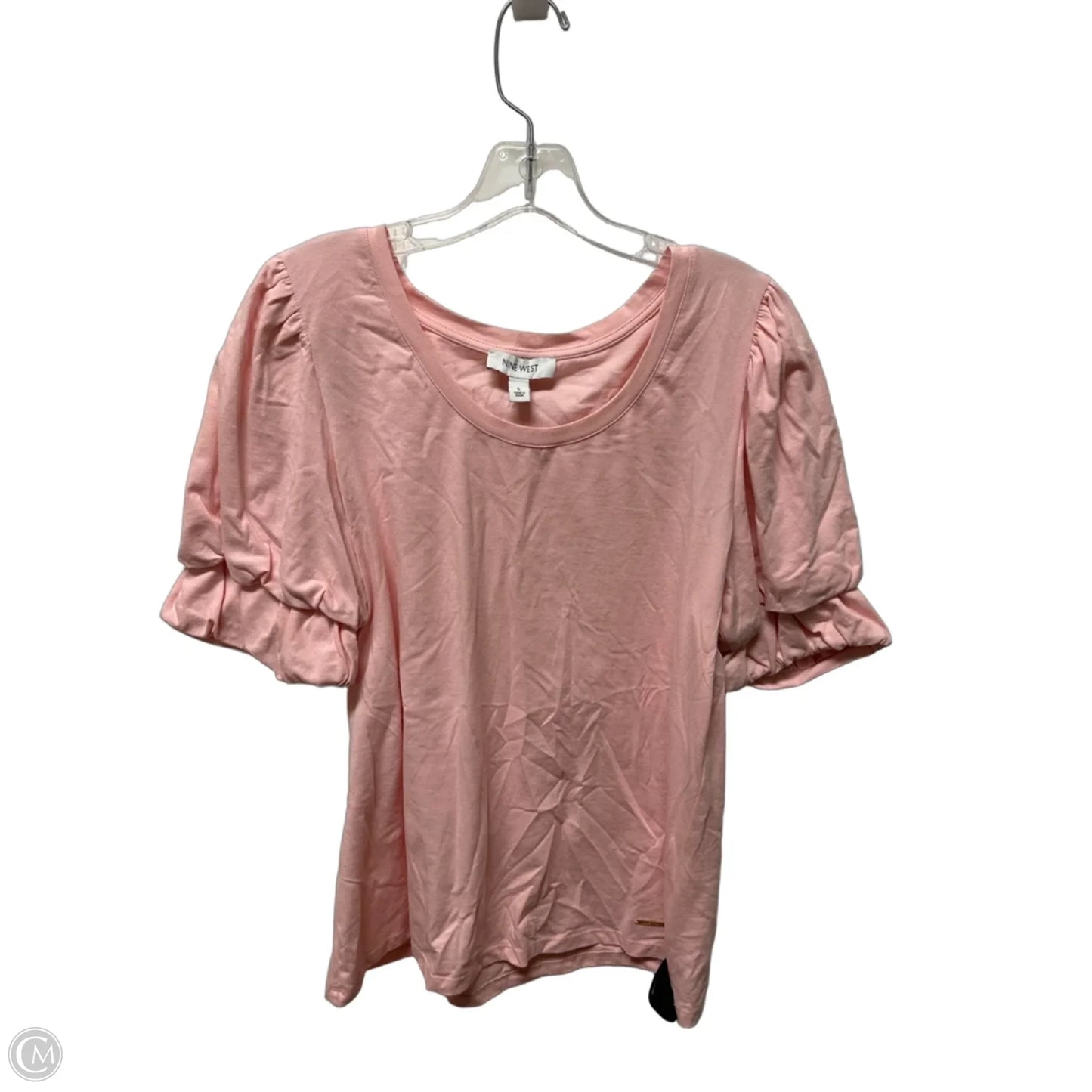 Top Short Sleeve By Nine West In Pink, Size: L