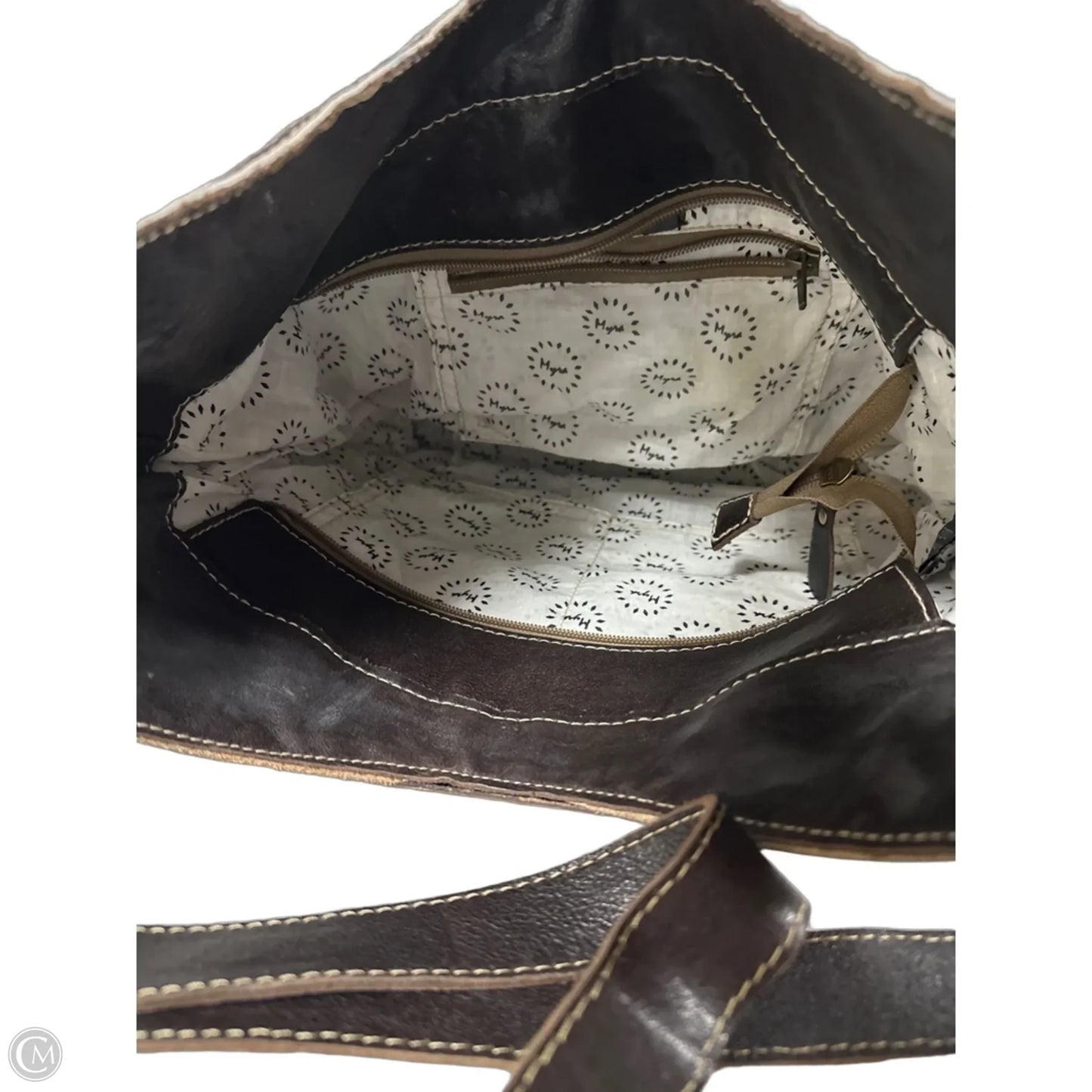 Tote Leather By Myra, Size: Large