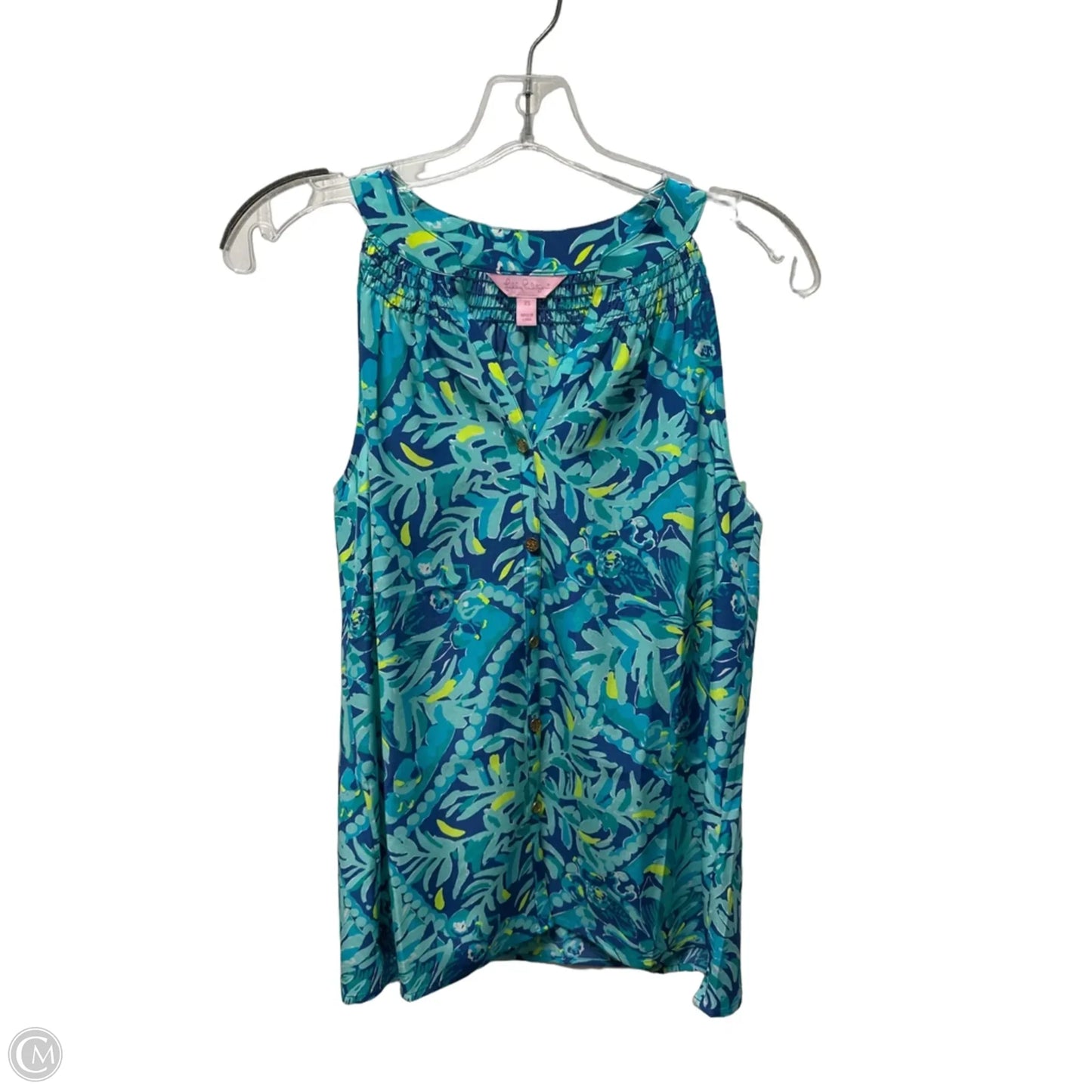 Top Sleeveless Designer By Lilly Pulitzer In Blue & Green, Size: Xs