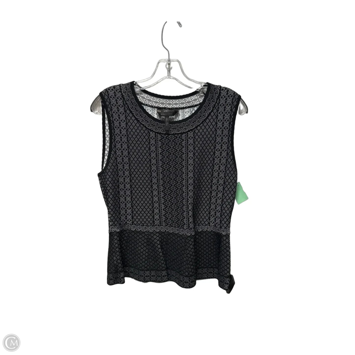 Top Sleeveless By Bcbgmaxazria In Black & White, Size: L