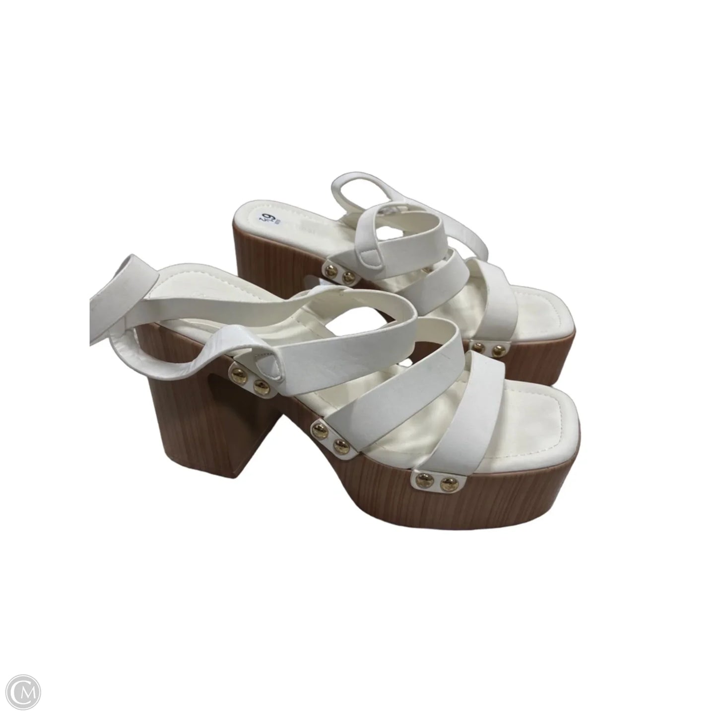 Sandals Heels Platform By Forever 21 In White, Size: 6.5