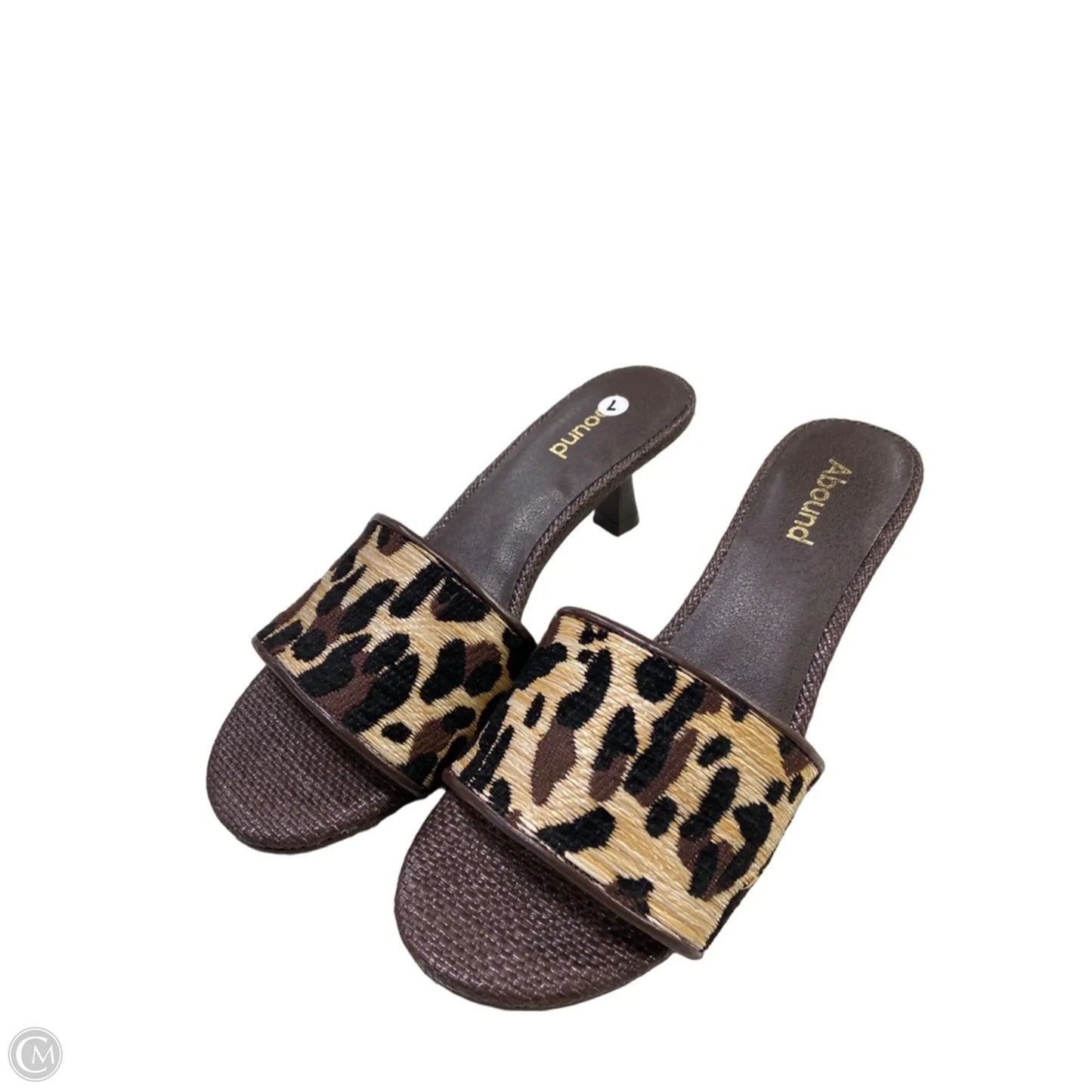 Sandals Heels Kitten By Abound In Brown, Size: 7