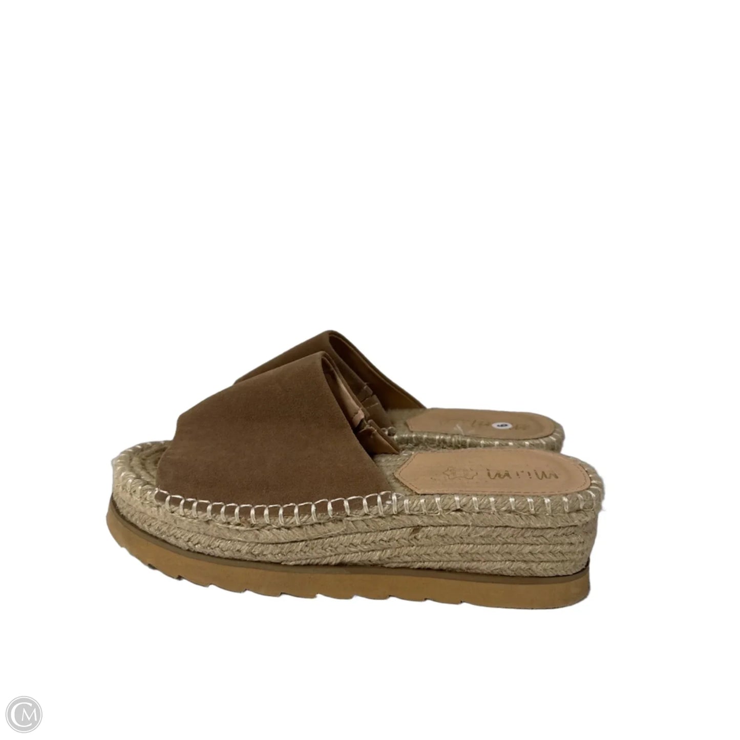 Sandals Heels Wedge By Mi Ami In Taupe, Size: 9