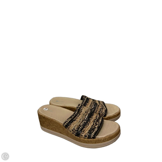 Sandals Heels Platform By Bzees In Black & Cream, Size: 7.5