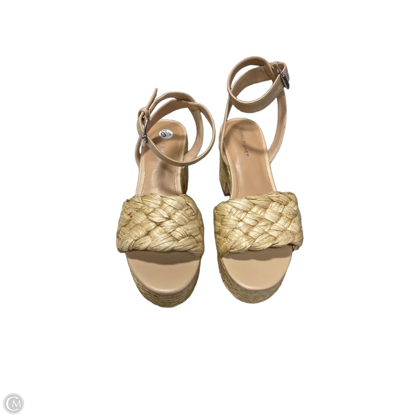 Sandals Heels Wedge By Marc Fisher In Beige, Size: 9.5