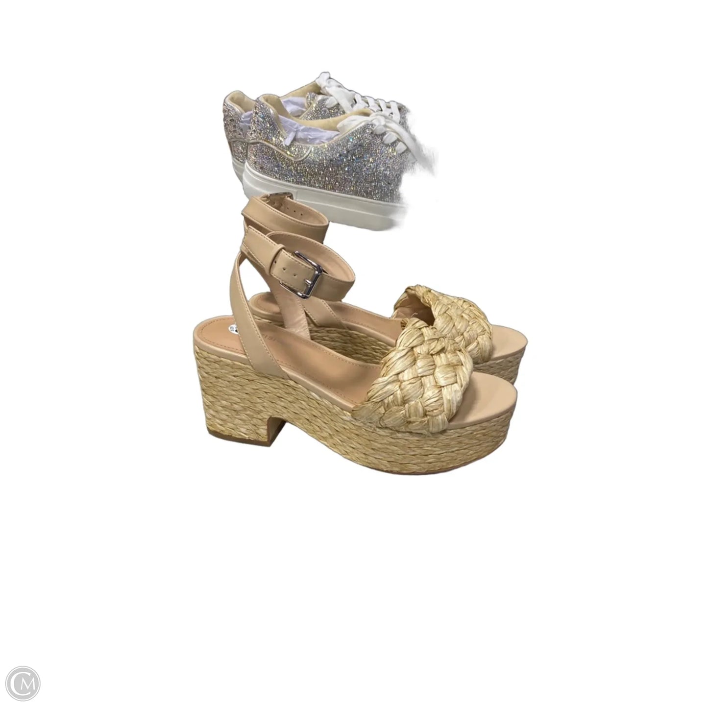 Sandals Heels Wedge By Marc Fisher In Beige, Size: 9.5