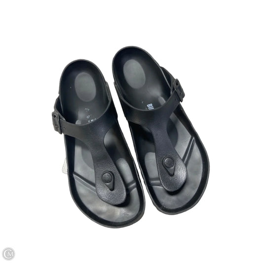 Sandals Flats By Birkenstock In Black, Size: 8