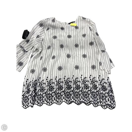 Tunic 3/4 Sleeve By Calessa In White, Size: 3x