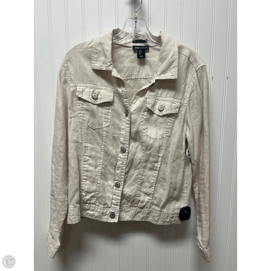 Jacket Shirt By Jones New York In Beige, Size: L
