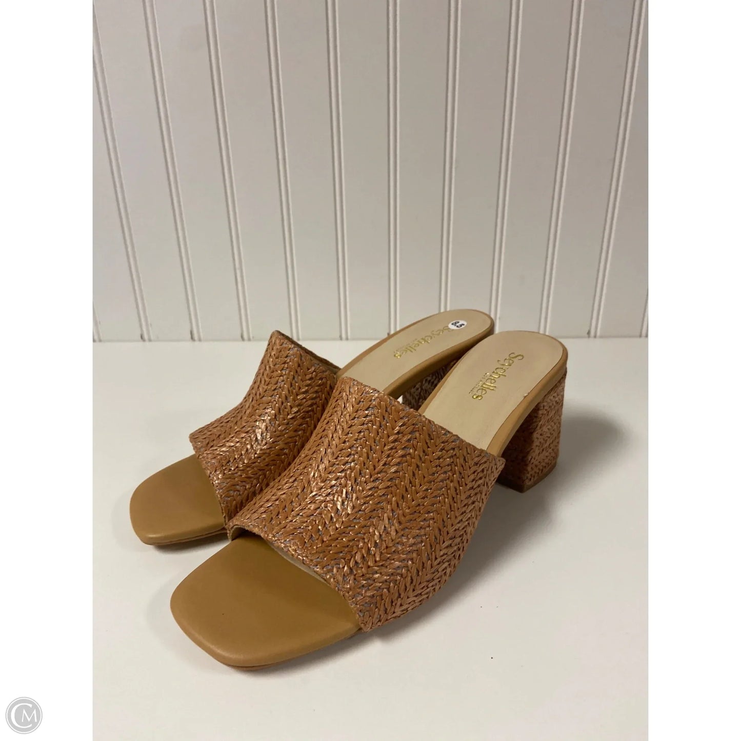 Sandals Heels Block By Seychelles In Tan, Size: 8.5