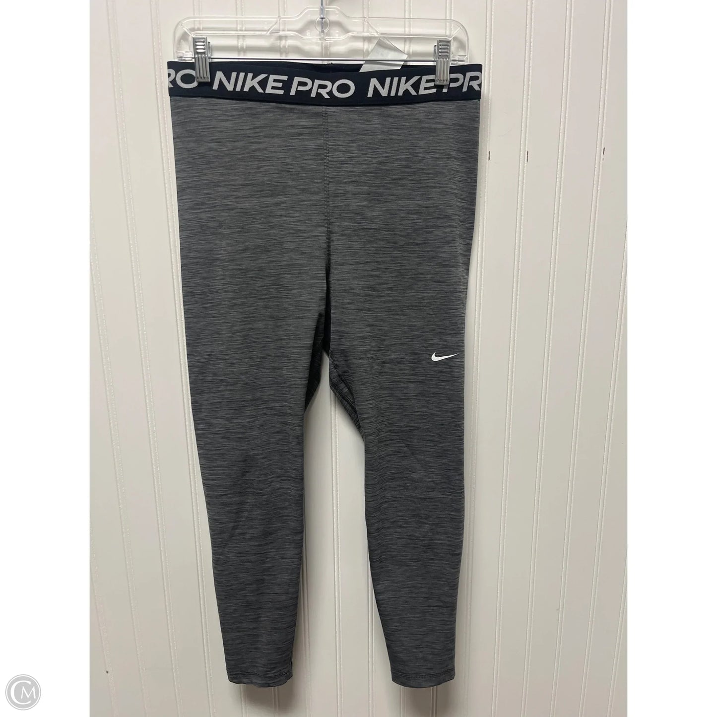 Athletic Leggings By Nike In Grey, Size: L