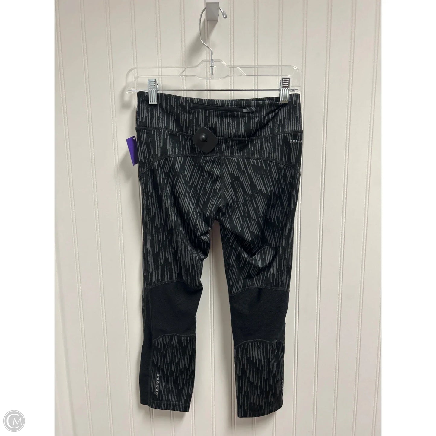 Athletic Leggings By Nike In Black & Grey, Size: S