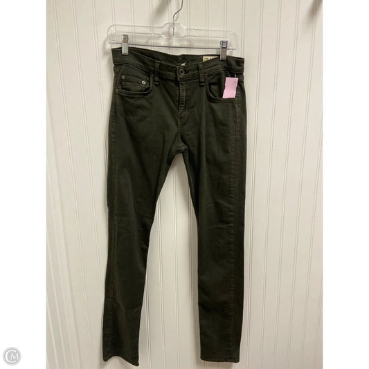 Jeans Skinny By Rag And Bone In Green Denim, Size: 4