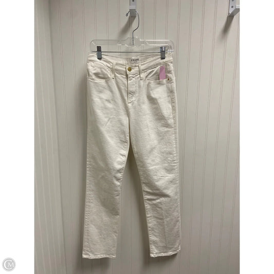 Jeans Skinny By Frame In White Denim, Size: 6