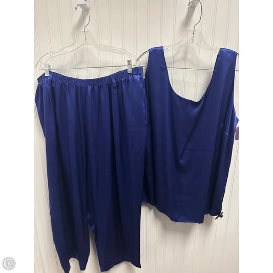 Pants Set 2pc By Ellen Tracy In Blue, Size: 3x
