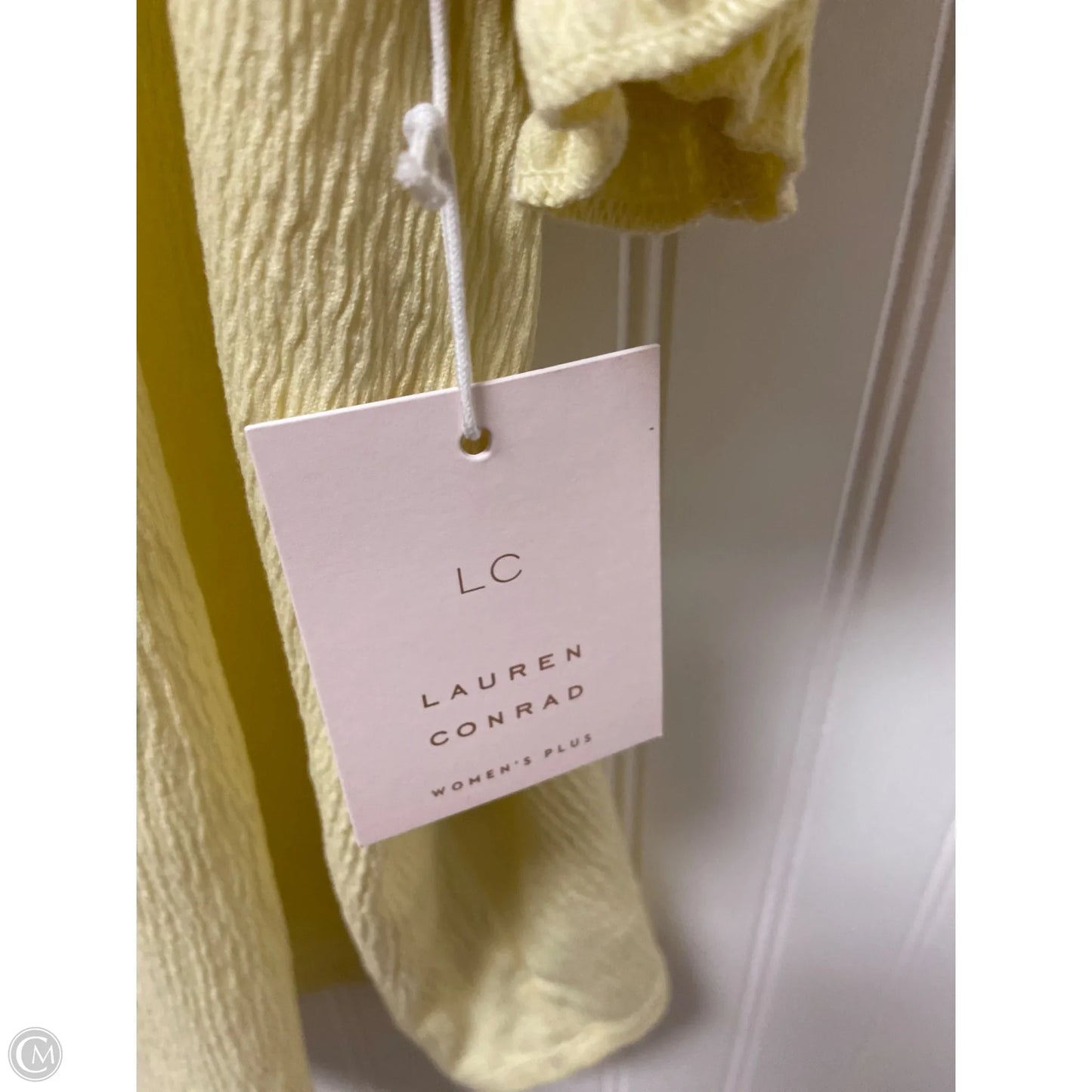 Top Short Sleeve By Lc Lauren Conrad In Yellow, Size: 2x