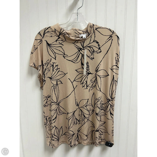 Top Short Sleeve By Calvin Klein In Beige, Size: Xl